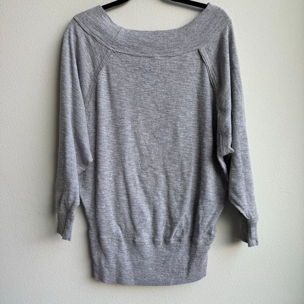 We The Free People Y2K 2000’s Palisades Top SMALL Off Shoulder Boat Neck Grey - Picture 6 of 7